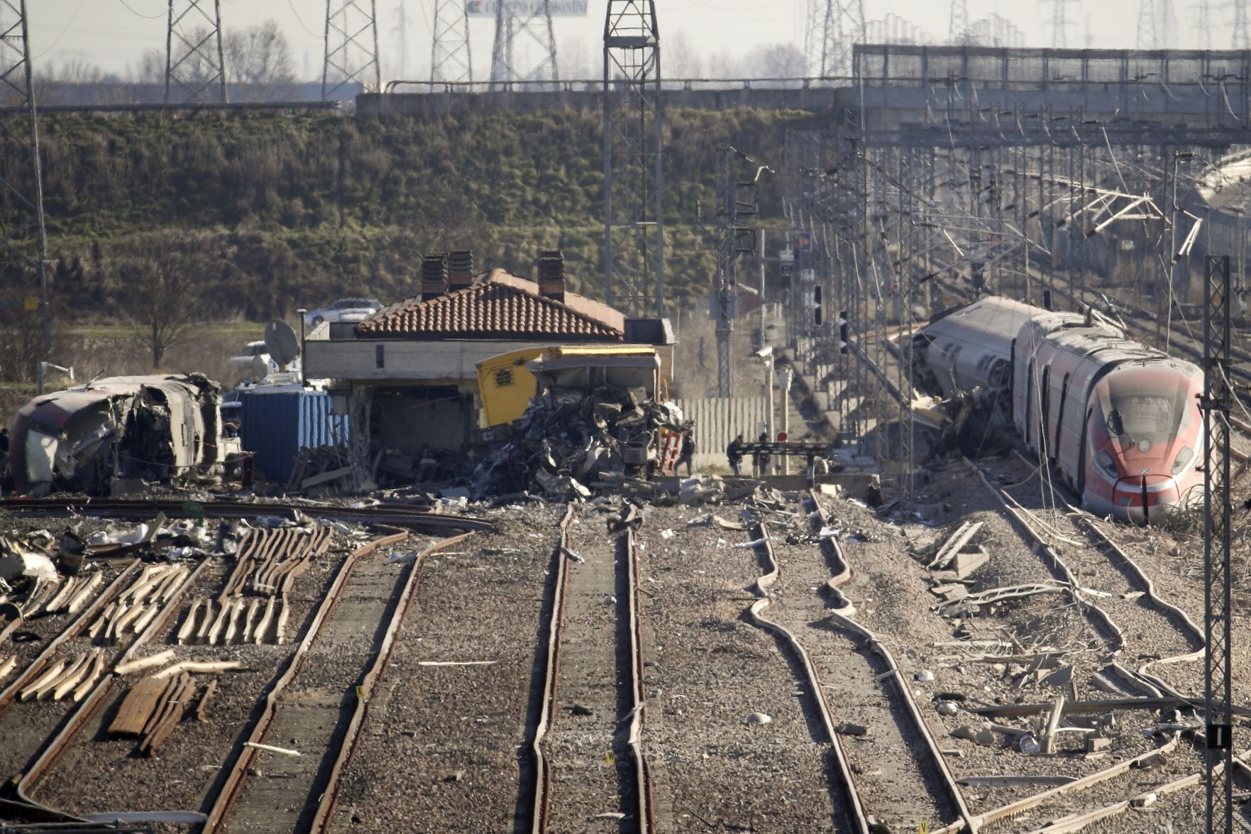 APTOPIX Italy Train Derailed